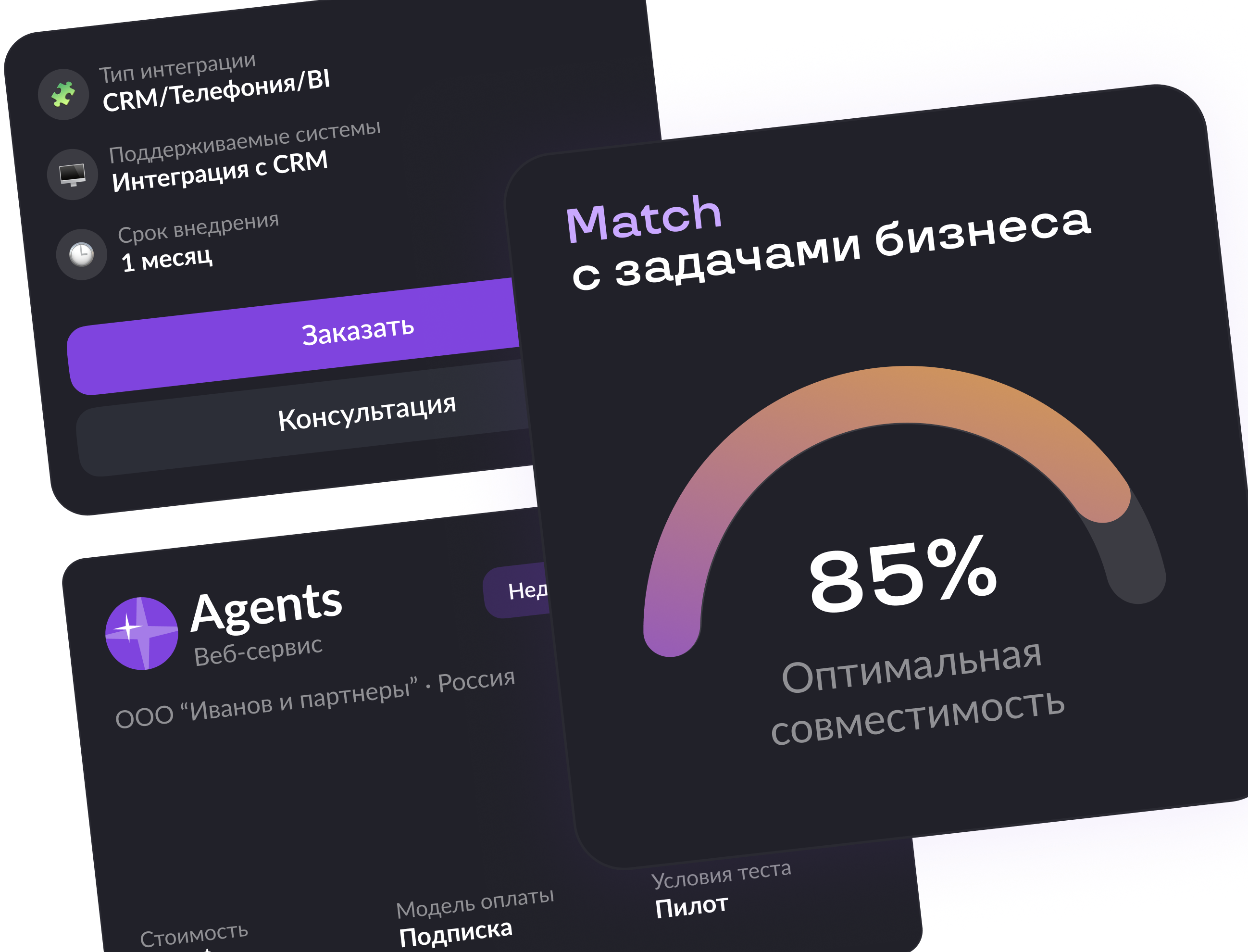 Визуальный блок с результатами диагностики AI Market